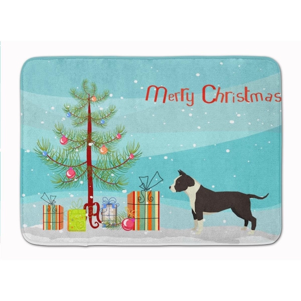 Carolines Treasures American Staffordshire Terrier Christmas Tree Machine Washable Memory Foam Mat CK3515RUG - main